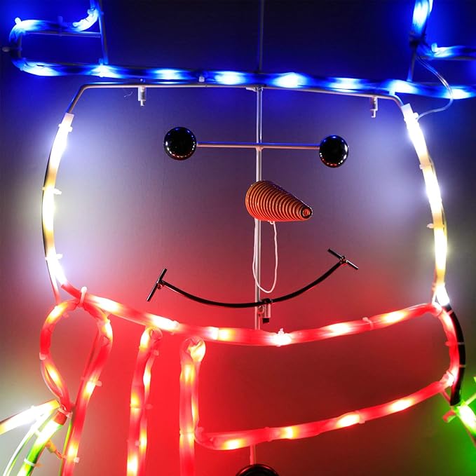 Lighted Christmas Snowman 195 LED with Controller, Colorful Pre-lit Neon Light for Outdoor Indoor Home Garden Christmas Festival Party Decoration
