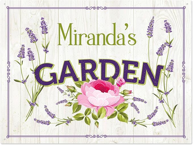 Custom Garden Sign, Christmas Present, Personalized Name/Text for Backyard Décor Sign, 18x24 Inches, Rust Free .063 Aluminum, Fade Resistant, Made in USA by Sigo Signs