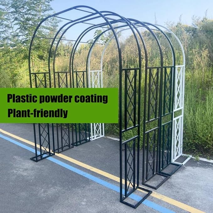 Garden Arbor, Metal Wedding Arch for Ceremony Party, Garden Trellis for Climbing Plants Outdoor, Wide 55" 71" 87" 103" 118" 134" Garden Arch Stand for Garden, Backyard, Lawn(White,55" x 91" x 16")