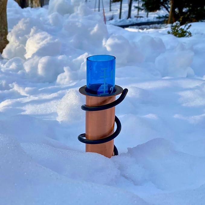 WCRG Copper Rain Gauge for Yard, Steel Stake - Outdoor Sprinkler Gauges, Shatterproof, Winter-Safe, Accurate, Decorative - The Original Floating Rain Gauge, USA Assembled & Designed
