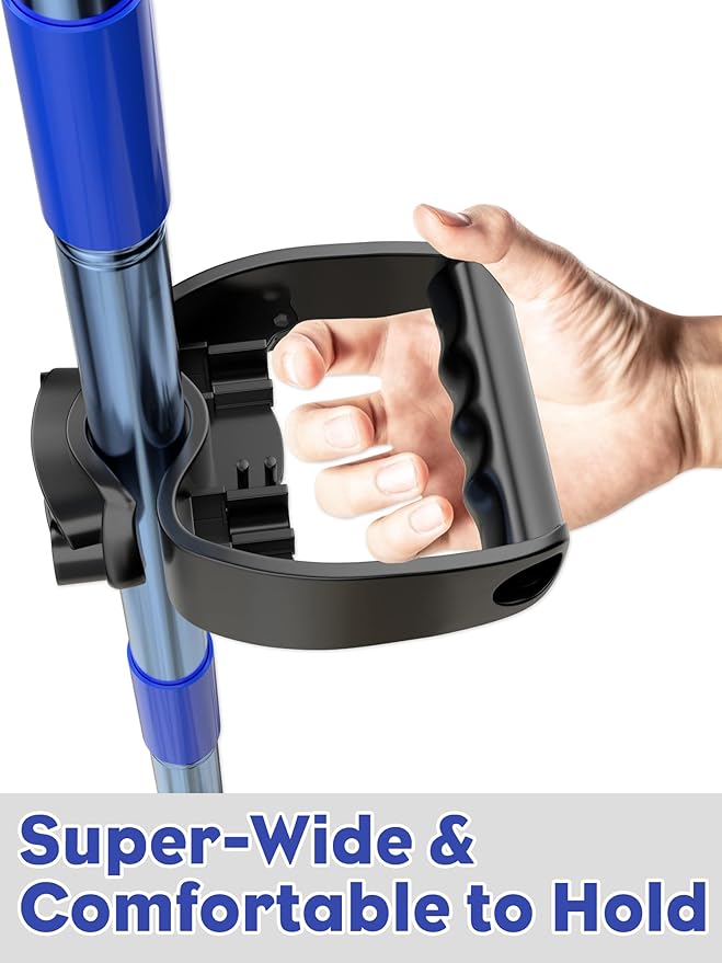 Shovel Garden Tool Handle Attachment, Universal Back Saver Grip for Shovels, Rakes, Hoes, Spades & Long-Handle Yard Lawns Tools, D Grip Ergonomic Handle Replacement Helper, Easy Comfort Hold, Black