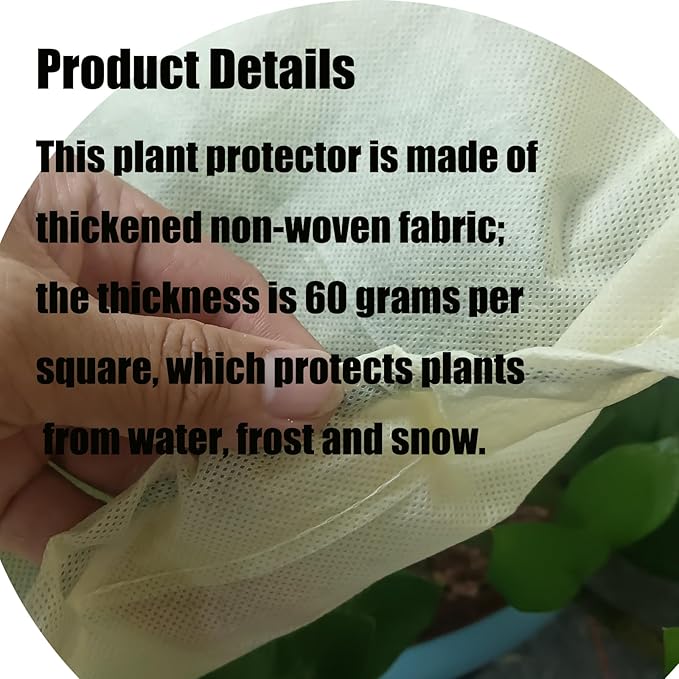 EJW Plant Covers Freeze Protection Planter Cover,Frost Cloth,n,59'' x 17'' x 15.7'' Outdoor Plant Cold Protection, Outdoor Plant Frost Fabric, for Flower Box, Balcony Planter 2 Piece Set