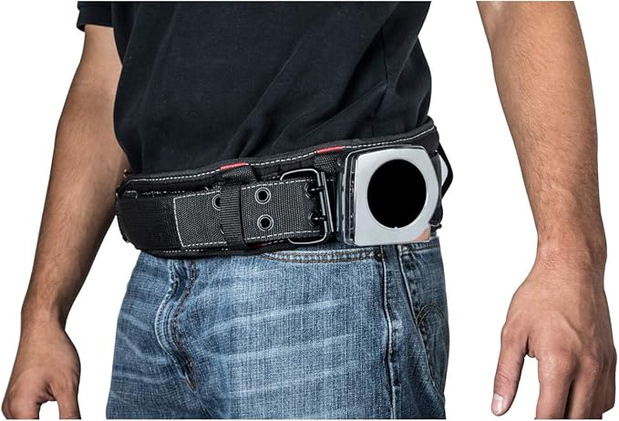 Dickies 5-Inch Padded Work Belt with Double-Tongue Roller Buckle, Adjusts to Fit Waists 32 to 52 inches, Black