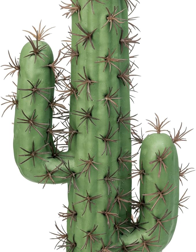 MyGift 16 Inch Artificial Fake Cactus Saguaro Plant in Cement Planter Pot, Southwest Decor Indoor Faux House Plant