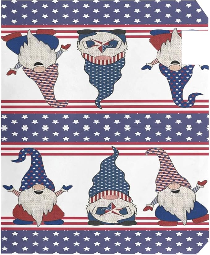 ALAZA Flag with Gnome Independence Day 4th of July Patriotic Magnetic Mailbox Cover MailWraps Garden Yard Home Decor for Outside Standard Size-18"x 20.8"