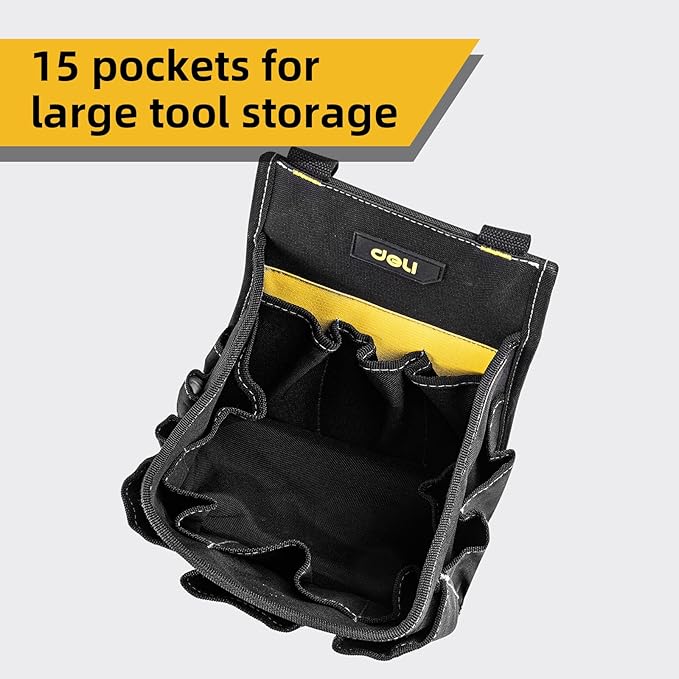 Deli Utility Tool Pouch with Handle Heavy Duty Durable Large Capacity for Men for Electrician, Carpenter