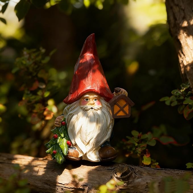 Christmas Gnome Figurine - 6.2" Resin Collectible,Charming Gnome Statue for Garden, Patio, Yard, Lawn & Porch | Funny Sculpture: Great Gift for Christmas, Thanksgiving, Mother's Day & Birthdays