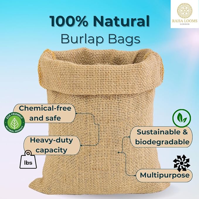 4 Potato Storage 22"x37" Premium Quality No Smell Extra Tough Potato Sack Race Bags Hacky Sack Outdoor Games for Adults Burlap Bags Outdoor Games for Kids costales para juegos de carreras