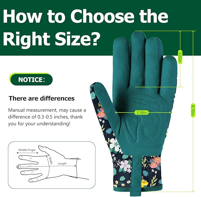 Garden Gloves for Women, Leather Garden Glove for Women Thorn Proof No Stab for Gardening, Weeding, Working, Digging, Planting, Pruning