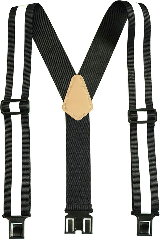 MELOTOUGH Suspenders with Non-Metal End Clip Reflective Safety Belt Clip