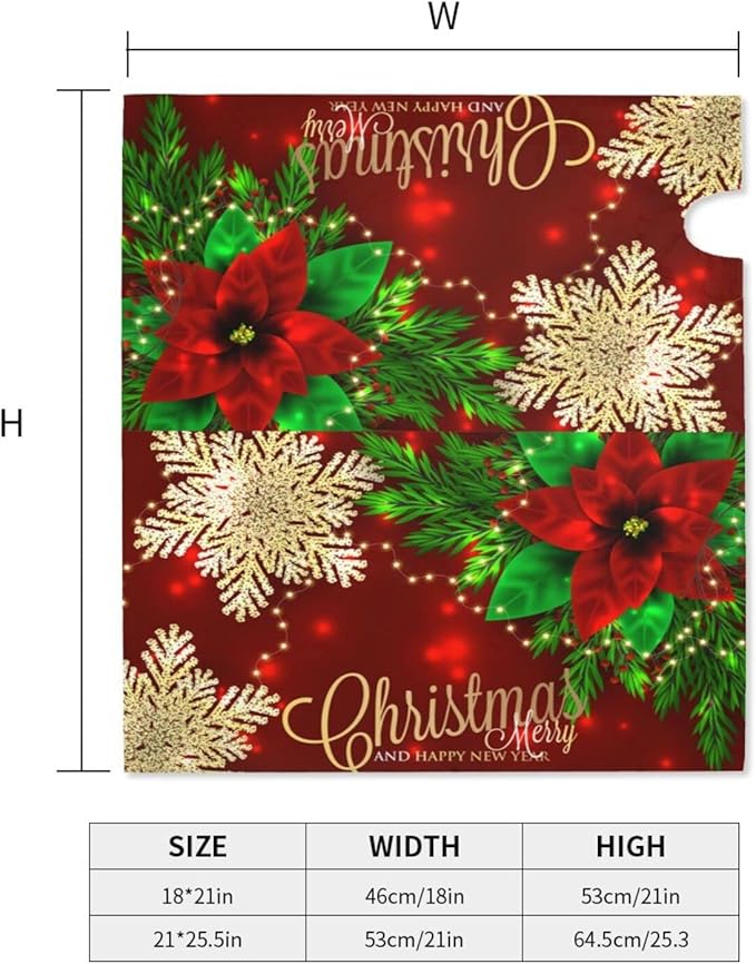 Christmas Mailbox Covers Poinsettia Gold Snowflake Xmas Magnetic Letter Post Box Cover Standard Size 21 x 18 Inch Garden Yard Home New Year Holiday Decorative