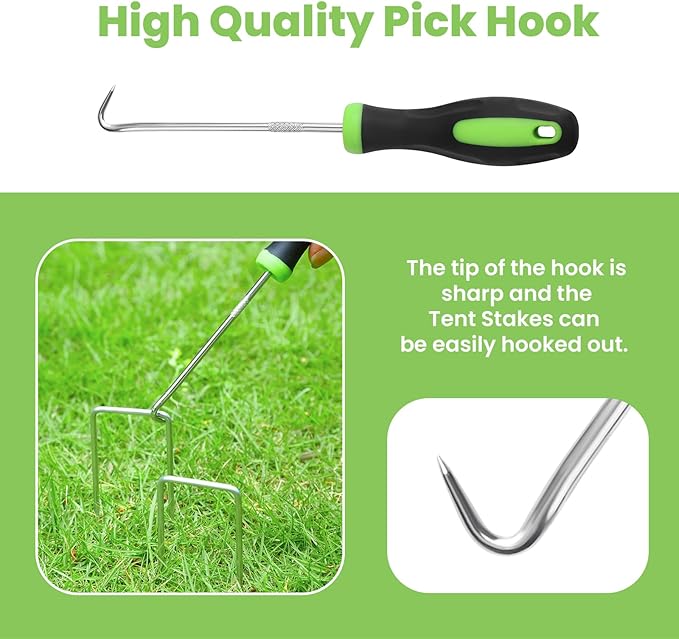 Bynccea 6 Inch 50 Pack Galvanized Landscape Staples - Garden Stakes, Plant Cover, 11 Gauge Tent U-Shaped Pins for Securing Weed Barrier Fabric - Lawn and Ground Anchors
