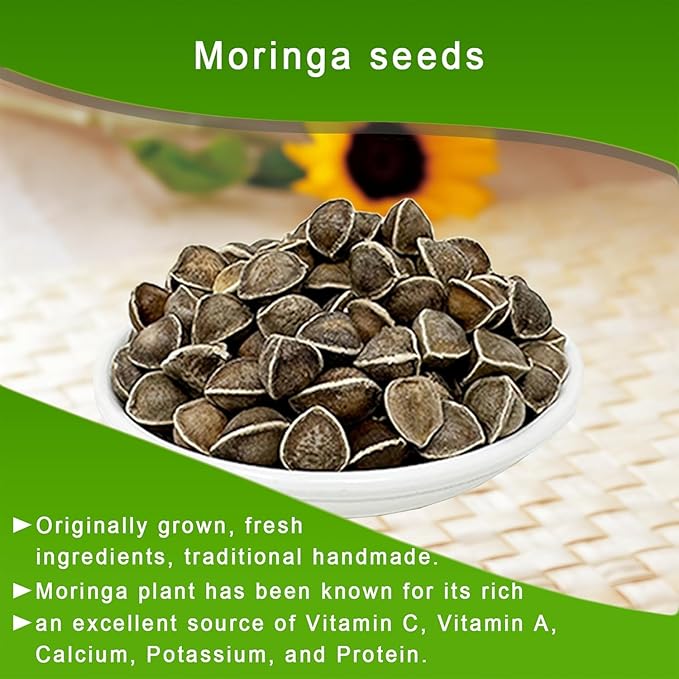 1LB Premium Moringa Seed, 100% Natural Moringa Oleifera, Malunggay, Drumstick Tree Seeds from India Planting, Superfood, Nutritional, Rich in Vitamins Edible Seeds 16oz/Bag