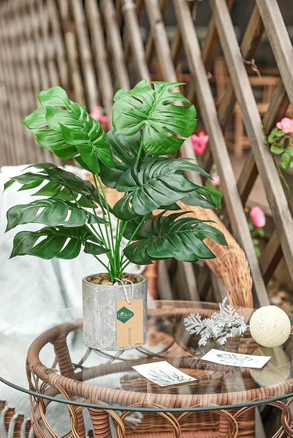 Der Rose 2 Pack Fake Plants Artificial Potted Faux Plants Indoor for Office Desk Home Farmhouse Decor