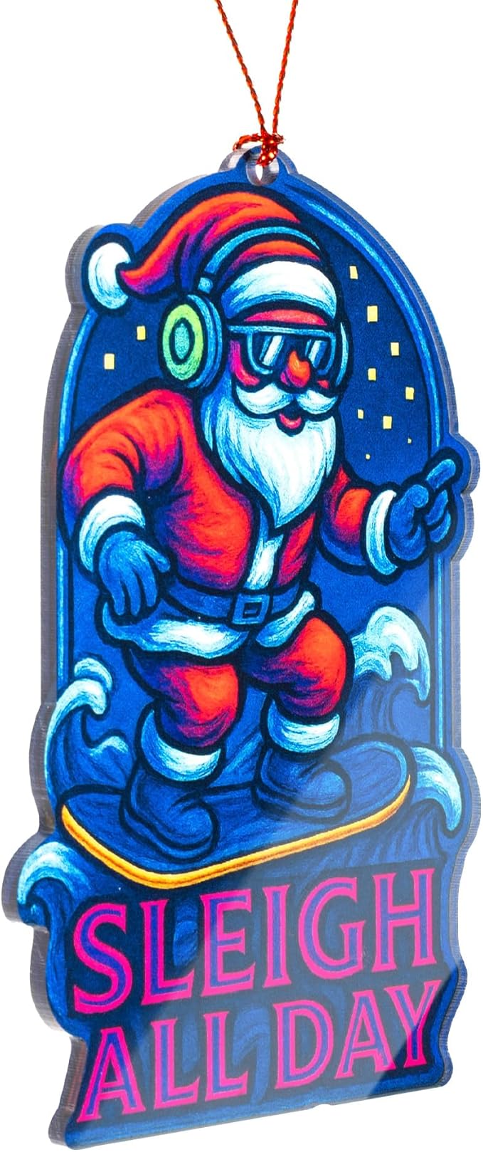 Funnyny Santa Ornaments - Christmas Tree Ornaments - Christmas Ornament 2025 - Acrylic Xmas Ornament - Christmas Ornament 2025 - White Elephant Gifts - Xmas Tree Funny Decoration