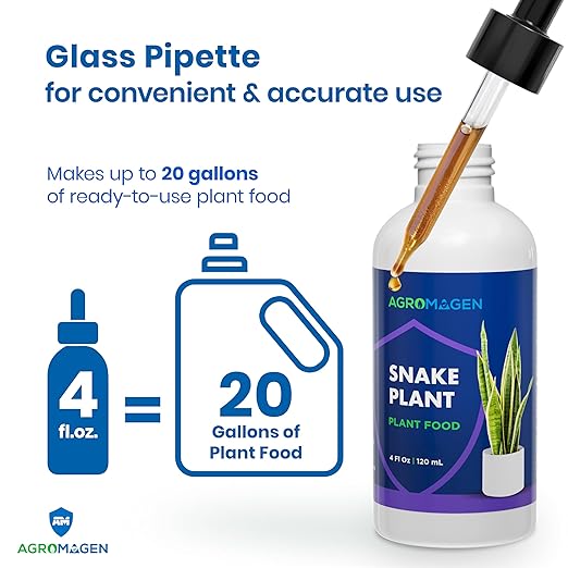 Plant Food with Essential Nutrients & Chelated Micronutrients, Liquid Fertilizer (4 fl.oz.) (Snake Plant)