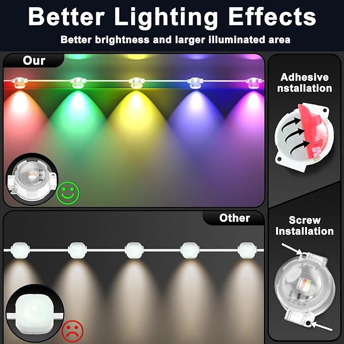 SINLEY Permanent Outdoor RGB Lights,Waterproof Smart LED Eaves Lights with App/Remote Control,for Christmas and All Holiday Decor,Daily and Accent Lighting,House Roof and Garden Lighting (200FT)