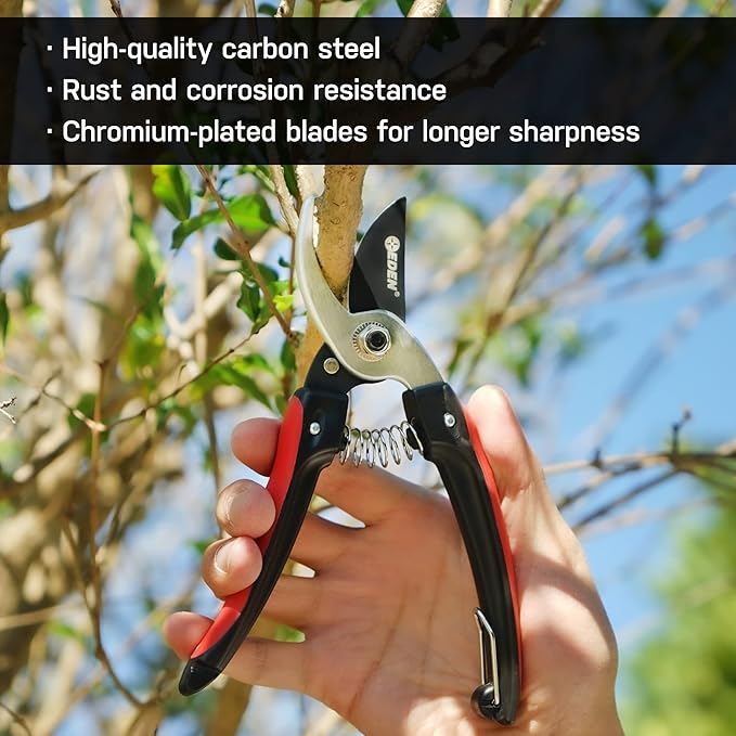 Eden 39005 Bypass Pruning Shears, 5/8 inch cutting diameter for Stems and branches