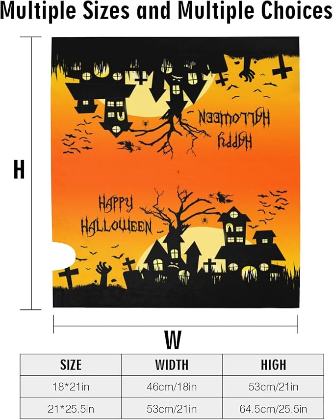 Halloween Castle Mailbox Covers, Moon Bat 25.5x21 Inch Magnetic Mailbox Covers, Large Size Orange Waterproof Mailbox Wrap Post Letter Box Cover Mailbox Post Cover for Garden Yard House Decor