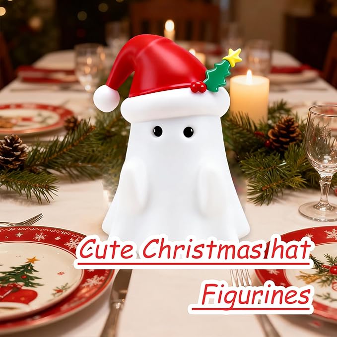 Christmas Ghost Figurine, Funny Pen Holder Ghost Statue, Cute Decor for Christmas Decorations Desk Indoor and Porch Spooky Home Decor