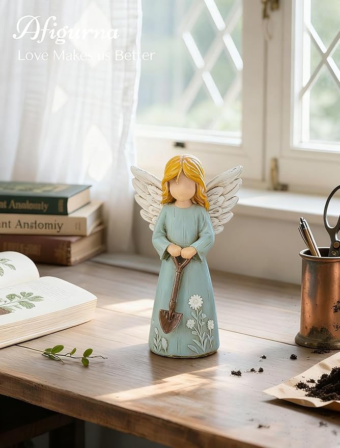 Gardening Gifts for Women: Garden Angel Figurine Gifts for Plant Lover - Gardening Angel Decoration Gifts for Gardener Best Friends Grandma Mom Sister Christmas Birthday