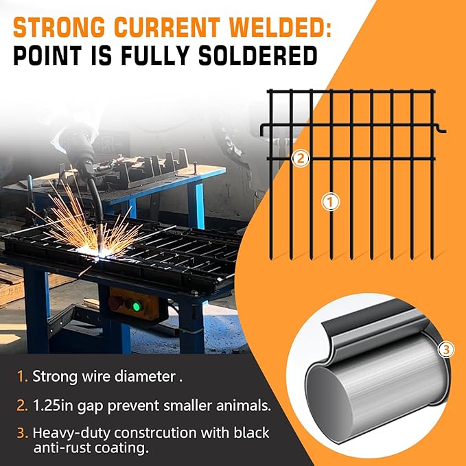 35 Panels Animal Barrier Fence No Dig, 37.92ft(L) X 12in(H) Rabbit Fences Ground Defense Border Small Metal Fencing, Dog Under Barriers Blocker for Garden, Flower Bed, Patio