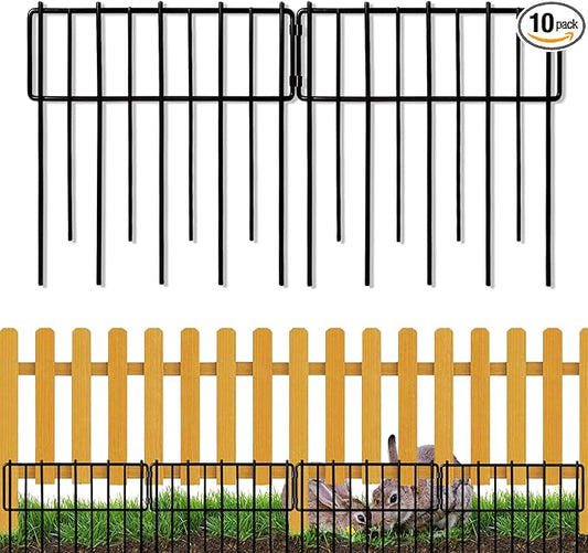 Animal Barrier Fence, 12In(H) x 28.00Ft(L) Upgrade 1.26 in Gap Decorative Fences No Dig Fence for Rabbit and Dog, Rustproof Metal Wire Garden Fence Border for Garden Patio Landscaping,26 PCS