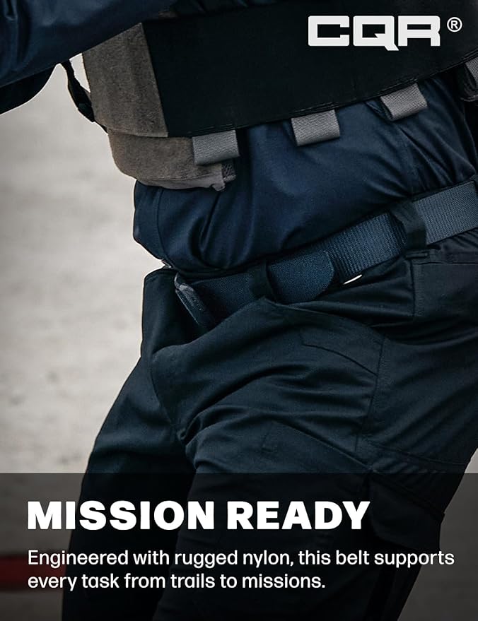 CQR Tactical Belt, Military Style Heavy Duty Belt, Webbing EDC Quick-Release Buckle