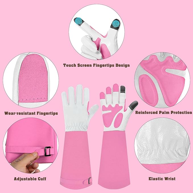 Long-Gardening-Gloves for Women/Men - Thorn Proof Rose Pruning Gloves Heavy Duty Gauntlet, Best Garden Gifts for Gardener-S