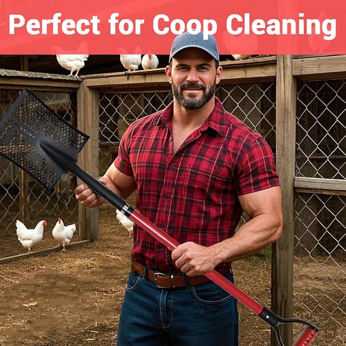 Sand Sifter for Beach,Heavy-Duty Transfer Shovel,Chicken Coop Scooper for Sand,Ideal for Construction, Landscaping, Gardening(Only Shovel Head)