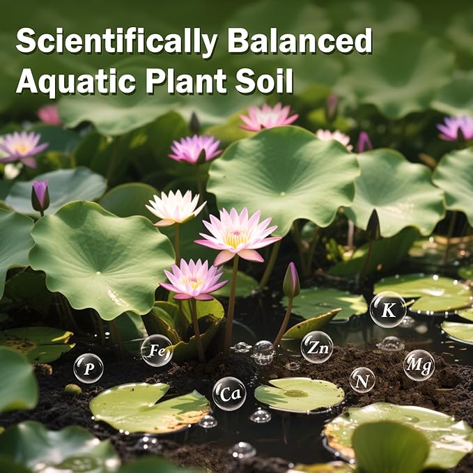 Aquatic Plant Soil for Lotus & Pond Plants/Aquaquarium Substrate 3.3 LBS - Natural Organic Growing Medium for Hydroponic Plants & Water Gardens | Aquarium Safe Nutrient-Rich