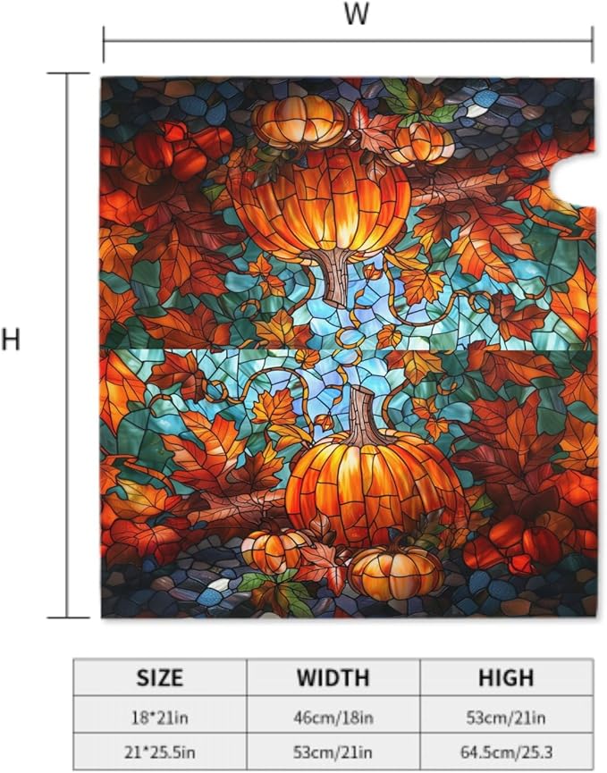 Giwawa Stained Glass Pumpkin Mailbox Cover Autumn Mail Box Covers Fall Mailbox Covers Magnetic Standard Size 18 x 21 Thanksgiving Decorations Outdoor Harvest Mailbox Wrap