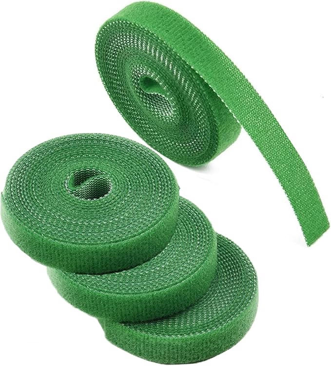 IFNOW Hook and Loop Tape Cable Ties Reusable Fastening Tape Garden Tie Strap Plant Supports Gentle on Plants Plant Ties Garden Tape for Plant (4, Green-0.4in)