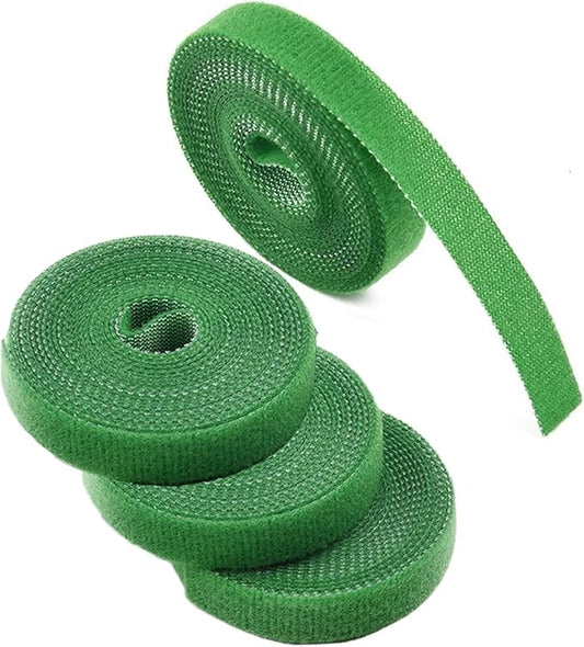 IFNOW Hook and Loop Tape Cable Ties Reusable Fastening Tape Garden Tie Strap Plant Supports Gentle on Plants Plant Ties Garden Tape for Plant (4, Green-0.4in)