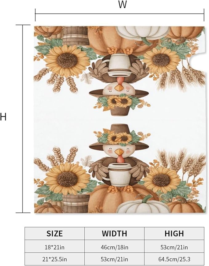 DADABULIU Mailbox Covers Thanksgiving Turkey Pumpkin Fall Magnetic Letter Post Box Cover Standard Size 25.5 x 21 Inch Garden Yard Home Decorative