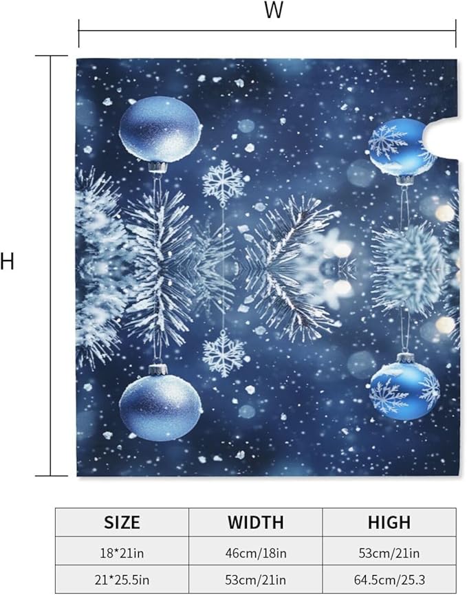 Festive Magnetic Mailbox Cover Blue Ball Christmas Pattern Outdoor Mailbox Protector Holiday Seasonal Decorative Garden Yard Home Large Size 25.5 x 21 Inch