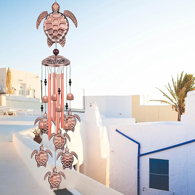 Solawindchime Outdoor Sea Turtle Wind Chimes, Turtle Memorial Wind Chimes, Gift Wind Chime, Sea Turtle Wind Bell, Gifts for Women, for Home, Garden, Indoor, Outdoor Decoration, Garden Wind Chime
