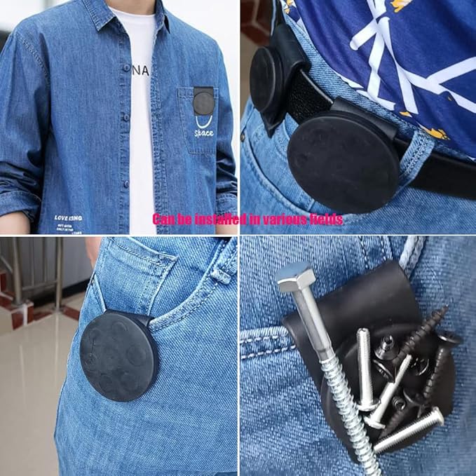 XXhailan 2Pcs Belt Magnetic Clips Heavy Duty Magnetic Tool Holder Magnet Belt Organizer for Nails Screws Screwdrivers Wrench Metal Accessories