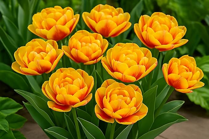 Tropical Sunset Double Late Tulip Bulbs – Vibrant, Lush Blooms for a Bold Spring Display (15 Bulbs)