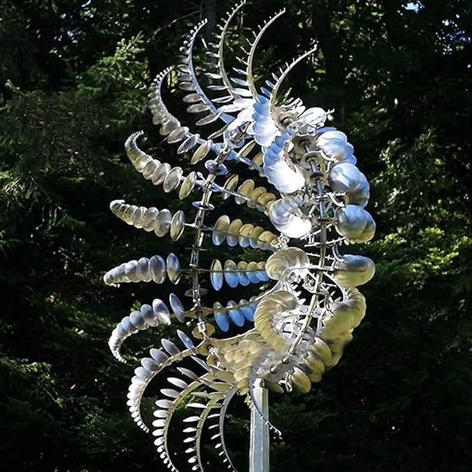 Metal Windmill, Wind Spinners for Yard and Garden, Pinwheels, Silver, Kinetic