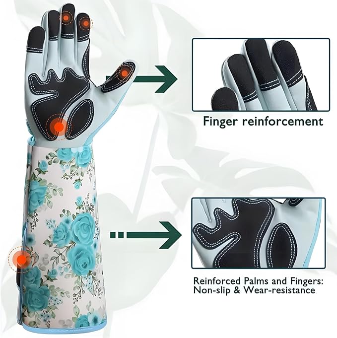 Gardening Gloves for Women Men, Long Work Gloves Thorn Proof for Rose Pruning Cactus Trimming for Gardener Yard Work