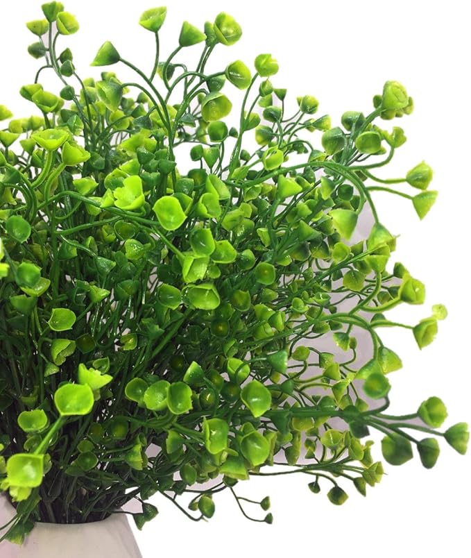 CATTREE Artificial Shrubs Bushes, Plastic Fake Green Plants Wedding Indoor Outdoor Home Garden Verandah Kitchen Office Table Centerpieces Arrangements Christmas Decoration - Green 4 pcs