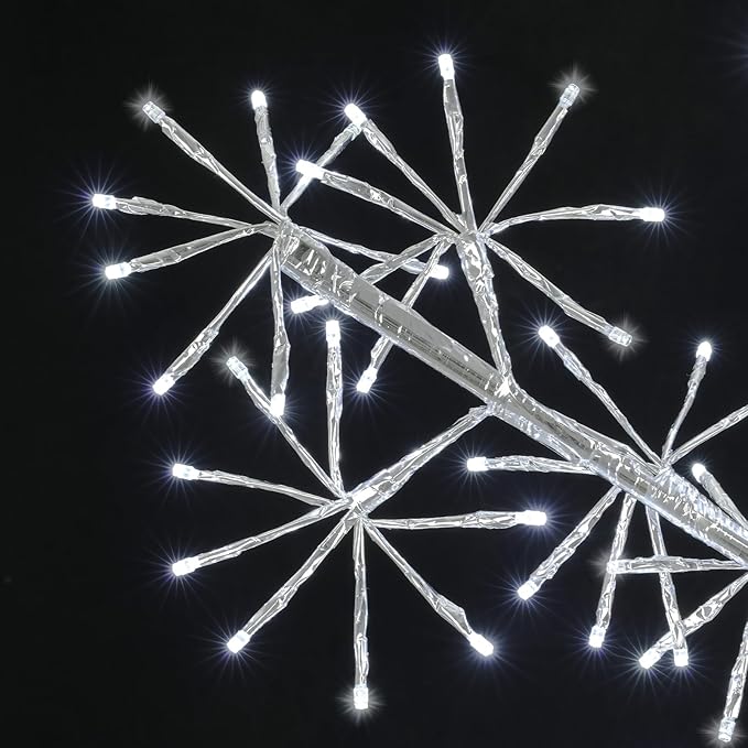 Hanging Christmas Snowflake Lights, 30’’ Large Silver Snowflake with 240 Cool White LEDs Twinkle for Indoor Outdoor Decorations