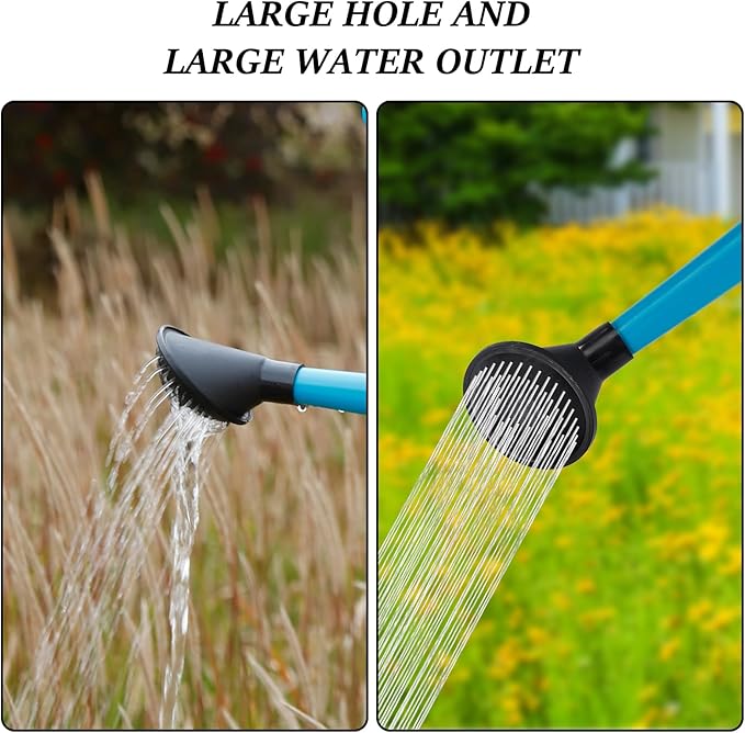 6L Foldable Clear Plastic Watering Can with Rotating Nozzle Long Spout Ideal for Indoor and Outdoor Gardening - Blue