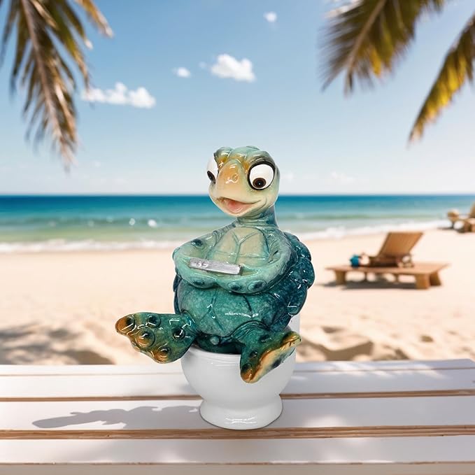 Funny Desk Decor Turtle Figurines Beach Decorations Home Ocean Room Decor Beachy Weird Bathroom Coastal Bedroom Nautical Party Gifts Men Knick Knacks Shelves Table Funky