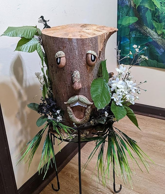 Gnome Open The Door Garden Decor Resin Tree Faces Decor Outdoor Fairy Garden Patio Lawn Porch (Tree face D)