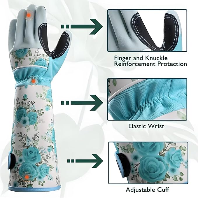 Gardening Gloves for Women Men, Long Work Gloves Thorn Proof for Rose Pruning Cactus Trimming for Gardener Yard Work