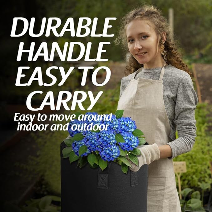 GROWTNT 1 Gallon Grow Bags 24 Pack,1 Gallon Fabric Pots,Garden Bags to Grow Vegetables,Planter Bag for Vegetables,Garden Pots with Two Handles.