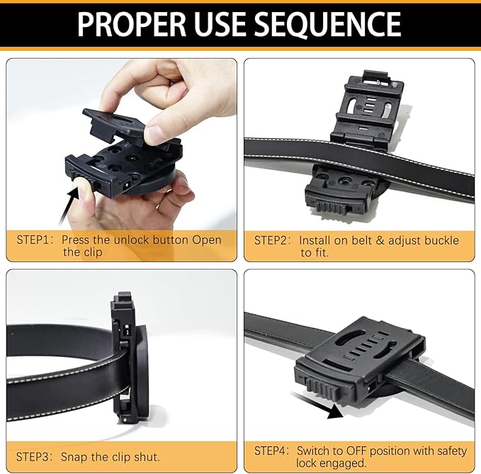 3-H Heavy Duty Magnetic Tool Belt Clip, Anti-Slip Magnetic Belt Tool Holder for Wrench, Screws, Nails, Hammer, Pliers, Spanner and Any Tool Hardware