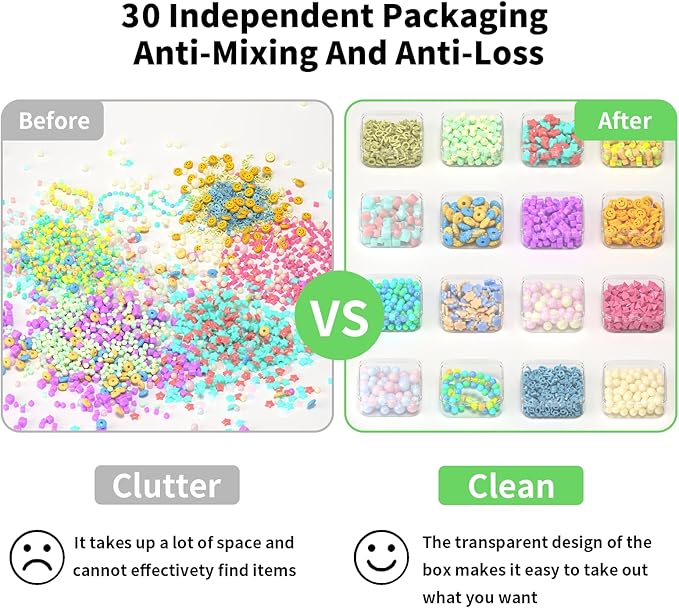 Bead Organizer Box, 31 Pcs Clear Plastic Storage Containers with Hinged Lids Mini Boxes for Jewelry Making, Crafts, DIY, Seed, Small Parts